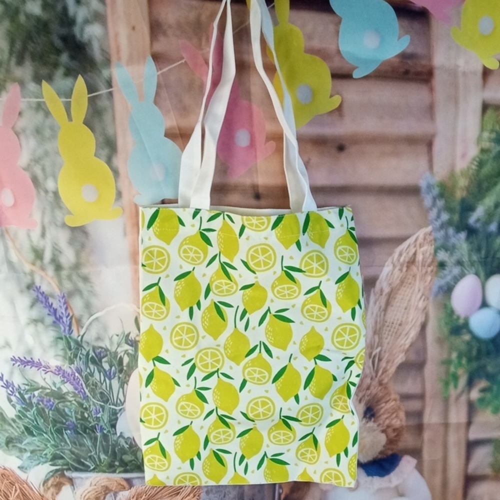 👄 Stella Saksa Lemon Print Reusable Tote Bag
